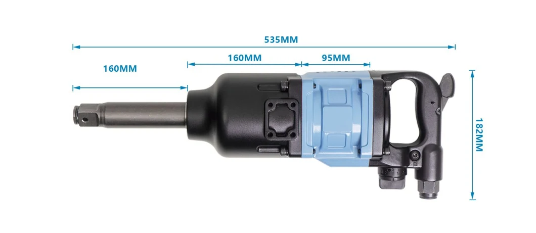 Chave pneumática de 1 polegada com martelo de Pinless, 3000n. M Max Torque, 4000r. P.M Free Speed, apropriado para a manutenção de equipamento em grande escala